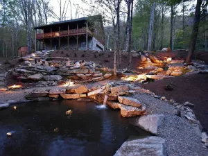 Image of Black Bear Falls - Log Cabin Retreat w\/ Waterfalls, Mountain Views & Game Room