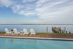 Image of NEW! Gorgeous Waterfront Estate with Saltwater pool, beach and dock