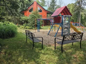 Image of Magical Secluded 5king Lodge> bunk room, playset> Dells, WaterParks, Devils Lake