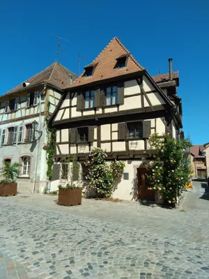 Image of Half-timbered house of the 17th Century in the center of Bergheim, in the heart of the