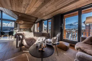 Image of Duplex skis aux pieds, Courchevel 1850, 99m², 6 pers., cheminée, balcons, garage, WiFi - FR-1-631-132