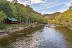 Image of Dog-friendly cabin with riverfront access - great for fishing