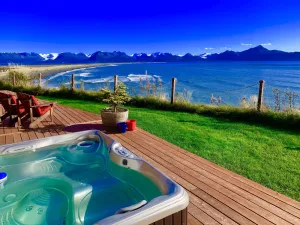 Image of Beachfront Glacier Views of Kachemak Bay with Hot Tub