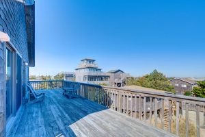 Image of Ocean view home 3 lots from the beach with decks & fast WiFi - 2 dogs welcome