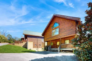 Image of Mtn. view cabin w\/ free attraction tickets, hot tub, pool table, & 2-level deck