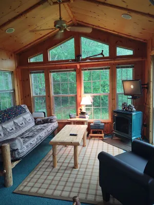 Image of Beautiful Cabin Next To Hiking and Snowmobile Trails And Forest Reserve