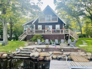 Image of Direct waterfront Lake House, stunning views Sleeps 8 on a private PENINSULA!