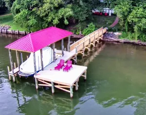 Image of belVita-Lakefront Zen. Lake Wylie, Near Belmont and Whitewater center. Kayaks