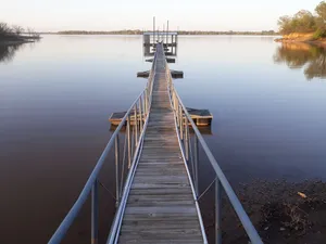 Image of Secluded Getaway with Pool and Boat Dock