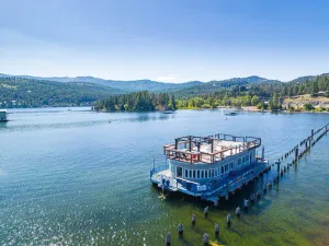 Image of FLOATING HOUSE on Flathead Lake, kayaks, rooftop decks, watercraft rentals!