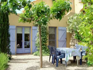 Image of Cottage in Mediterranean park, superb view over the valley, near Lac du Salagou