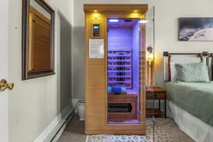 Image of 1BR Loft, 14 ft ceilings, private sauna, in town