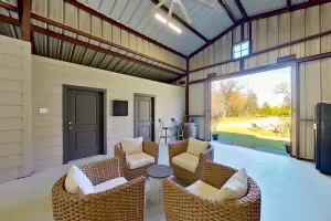 Image of 75-acre barn with Ping-Pong, firepit, screened porch, & optional golf cart