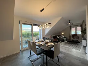 Image of BlackNCozy - Design apartment with box-spring bed and balcony