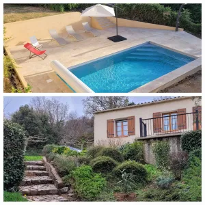 Image of Pretty house with swimming pool between sea and mountains