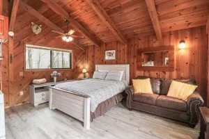 Image of Private & secluded cabin with a hot tub, WiFi, firepit, & full kitchen
