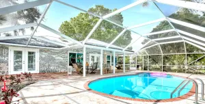 Image of Oasis with Heated Saltwater Pool, Pond with Ducks & Koi, Large Yard & King Suite