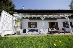 Image of Exclusive country house with large garden above the rooftops of Bad Reichenhall.