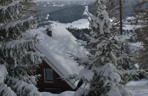 Image of Adorable chalet perched in the forest with breathtaking views of the ski area.