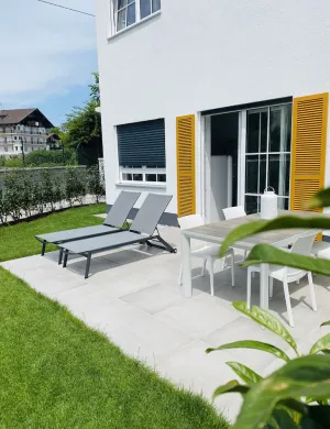Image of New, with garden, garage parking space, own children's room and yoga & fitness gadgets
