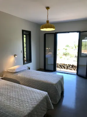 Image of New stone and wood house with swimming pool