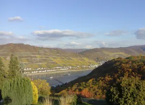 Image of Fantastic view of the Rhine, high altitude of the Rhine above Bacharach, up to 6 people