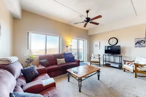Image of Cozy condo with mountain views, easy slope access, WiFi, pool, hot tub and sauna