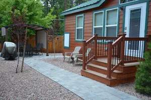 Image of Cabin #6 is a 2 bedroom, 1 & 1\/2 bath, 2-flat screen tv's.  Overlooks the creek.