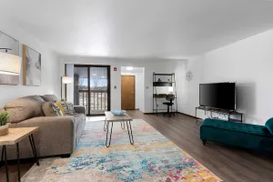 Image of Bright + Spacious Apartment with King Bed and Workspace
