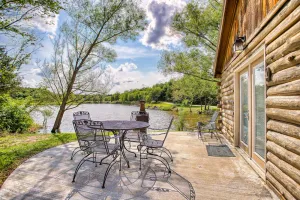 Image of Lakeside Log Cabin on private ranch