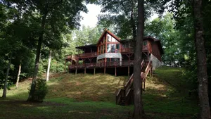 Image of Roomy entire private lower level of log cabin on Green River, 6 min to TIEC.