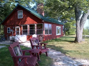 Image of Waterfront Swedish-style Log Cabin on Sand Bay, Door County - Moonlight Magic