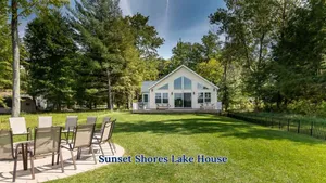 Image of Open Concept Lakefront Home with Rec Room and Fire Pit