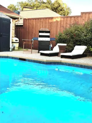 Image of awesome pool house with gym and spa