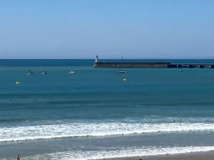 Image of Breathtaking view furnished apartment balcony\/terrace facing the sea