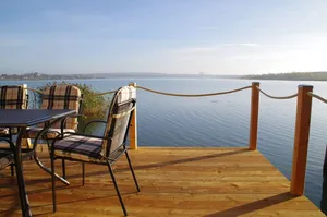 Image of Modern holiday home directly in Hainer lake with boat