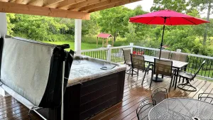 Image of Covered Deck with Tub on 200 acres; 10 min from Ellicottville \/ Holiday Valley