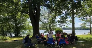 Image of Full House on the Lake with Free kayaks,  paddleboats and a fishing boat.