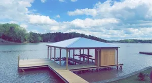 Image of Cozy lake house with huge boat dock