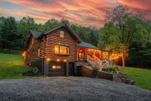 Image of Custom Log Cabin | Dark Skies PA Retreat w\/Hot Tub