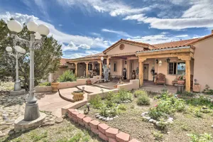 Image of Ornate Santa Fe Adobe Home w\/ Gazebo + Patio!