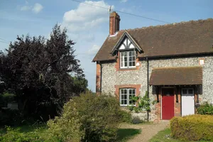 Image of Victorian brick and flint cottage in the South Downs National Park