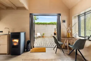 Image of Wooden cabin with patio, airco & woodfire!