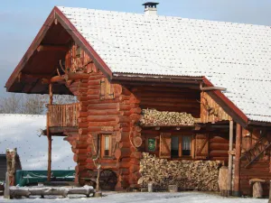 Image of Unique log house with balcony and terrace in the Vosges