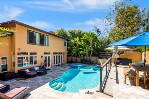 Image of Amazing house with pool, hot tub, landscaped patio, grill, AC, & kid's playhouse