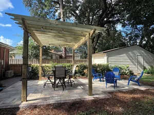 Image of New Patio & Pergola, Near Shops\/Restaurants, King Bed, Pet-Friendly Yard