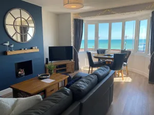 Image of Beautiful cosy seafront 2 bed apartment with private parking - sleeps 4