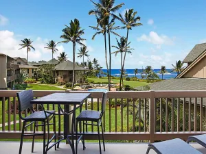 Image of Island Vibe Suite w\/Ocean Vista Lanai, Kitchen Ease, WiFi, Ceiling Fans–Kaha Lani 303<br>