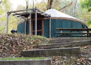 Image of GLAMPING YURT. Sleeps 4, HOT TUB, Pellet Stove