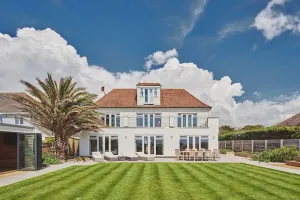 Image of Superb beach house with beautiful garden with hot tub and private beach access